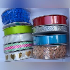 NWT(9)Ribbon Mixed Material ,Michael’s -colorful, for gifts/arts & crafts &more!